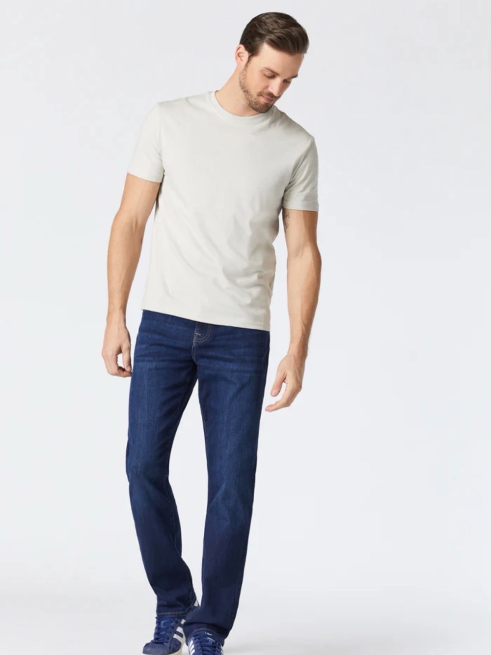 Mavi Matt Relaxed Straight Leg Jeans in Deep Brushed Blue